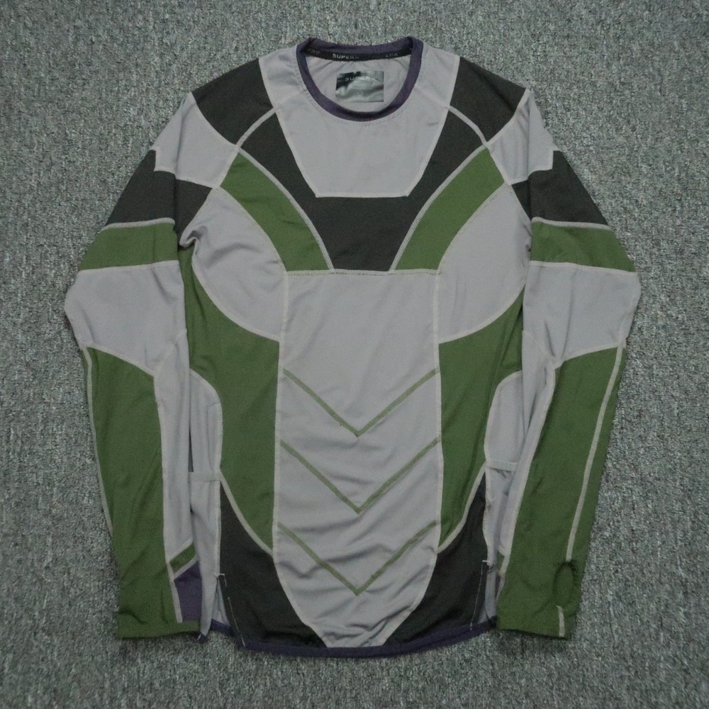 SuperX Shirt Mens Medium Gray Green‎ Long Sleeve Compression Hulk Banner